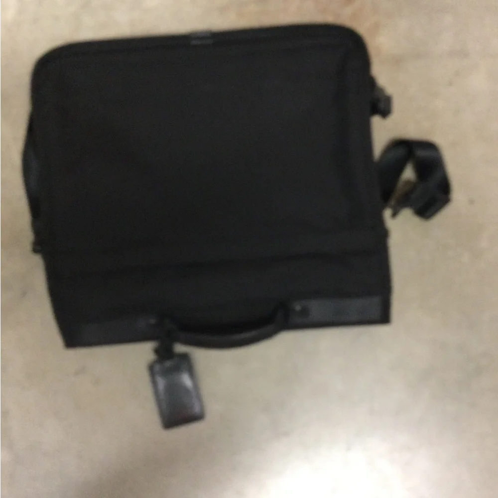 Men's Black Messenger Briefcase with Adjustable Strap